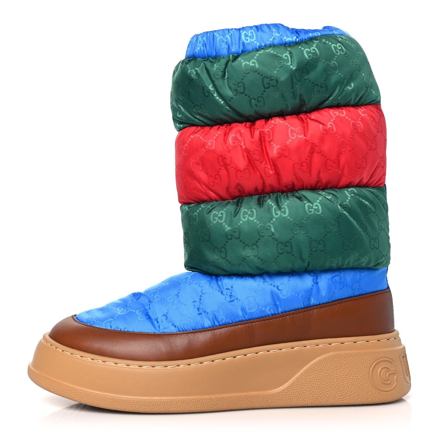 Gucci Monogram GG Lace Up Snow Boots 6.5 White 1 of 7