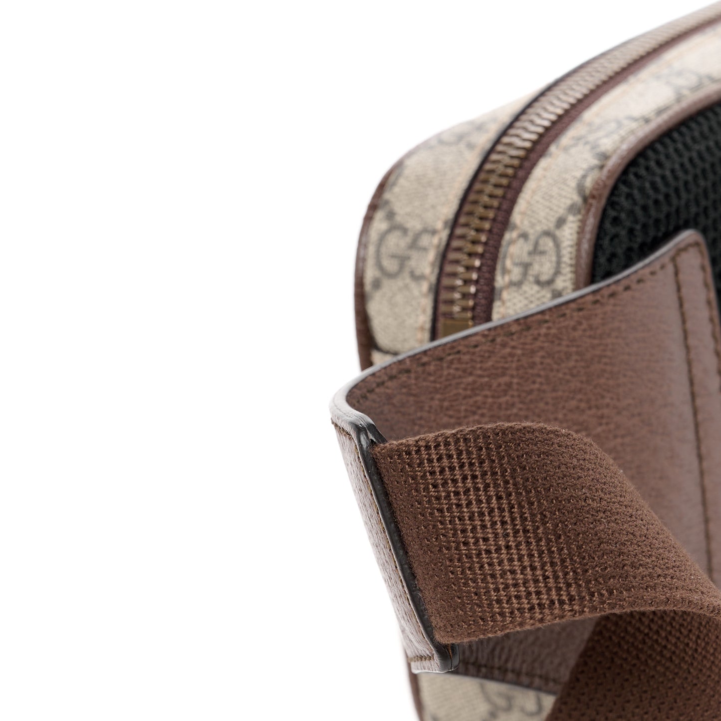 Soft GG Supreme Monogram Medium Ophidia Belt Bag Dark Brown