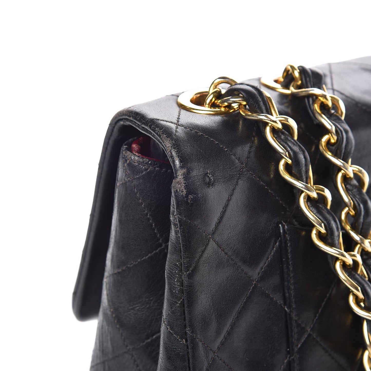 Lambskin Quilted XL Jumbo Single Flap Black