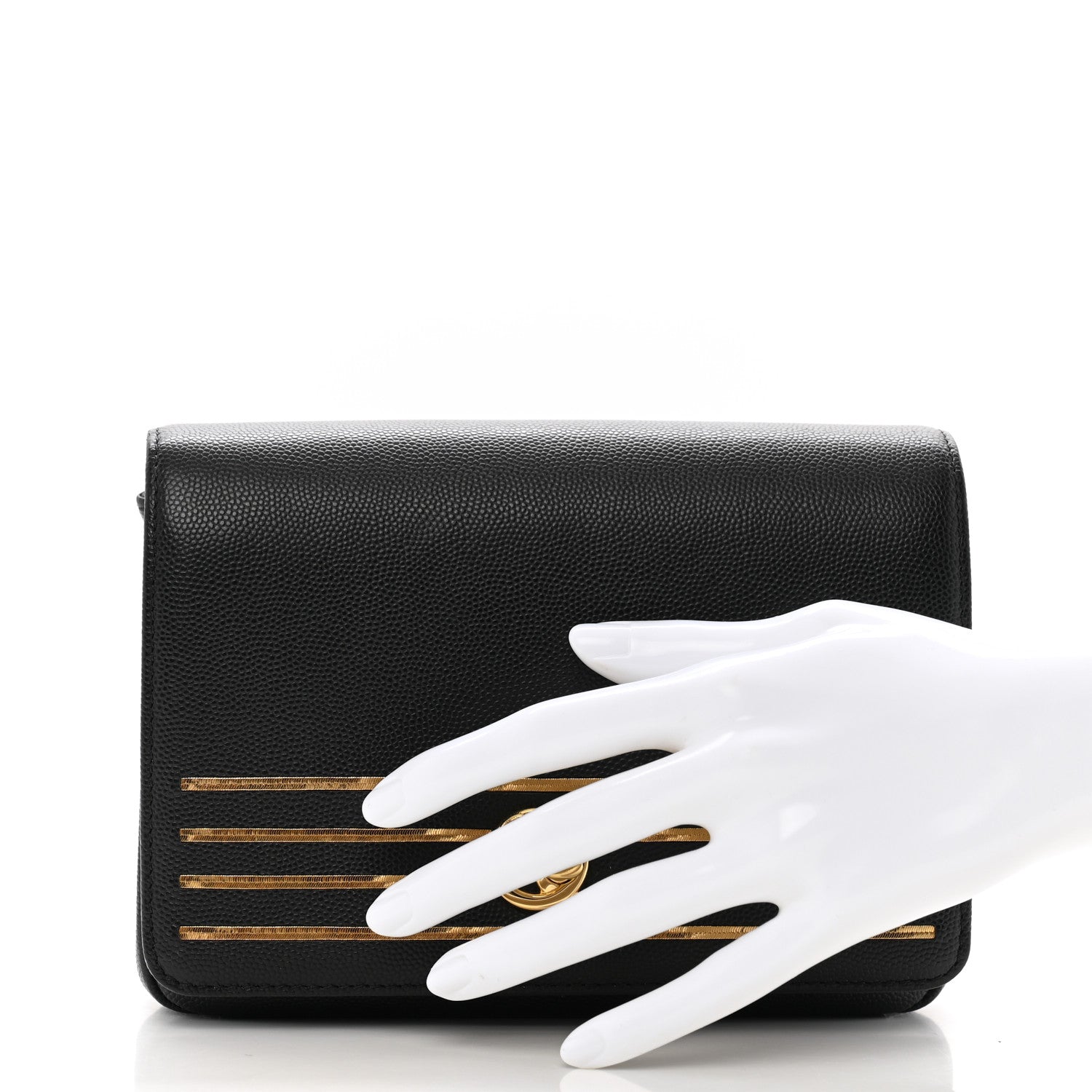 Chanel Grained Calfskin Embroidered Captain Gold Belt Bag Black 2 of 10