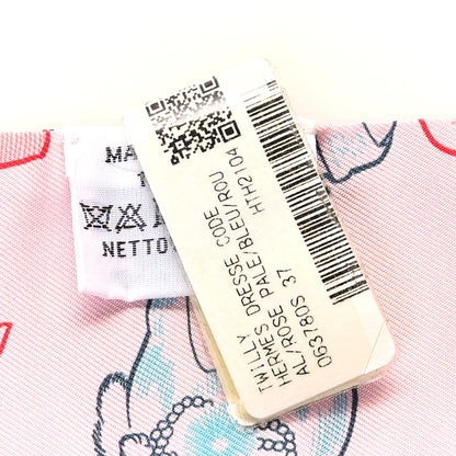 Hermes Silk Dress Code Twilly Rose Pale Bleu Rouge 3 of 4