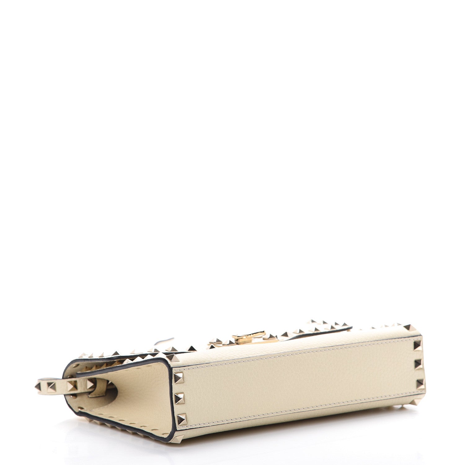 Valentino Garavani Pebbled Calfskin Medium Rockstud Flip Lock Crossbody Bag Light Ivory 3 of 9