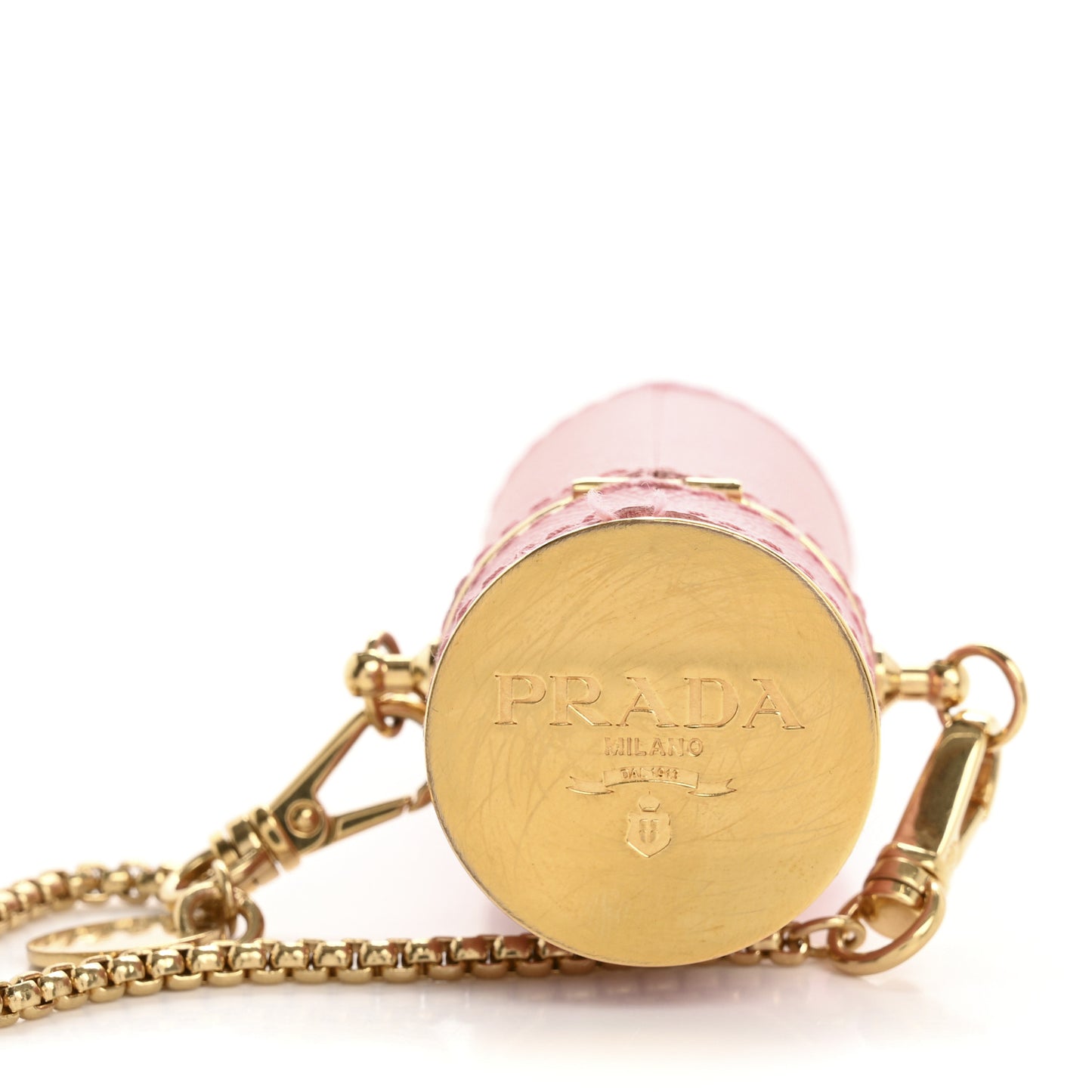 Saffiano Logo Plaque Lipstick Case Petalo