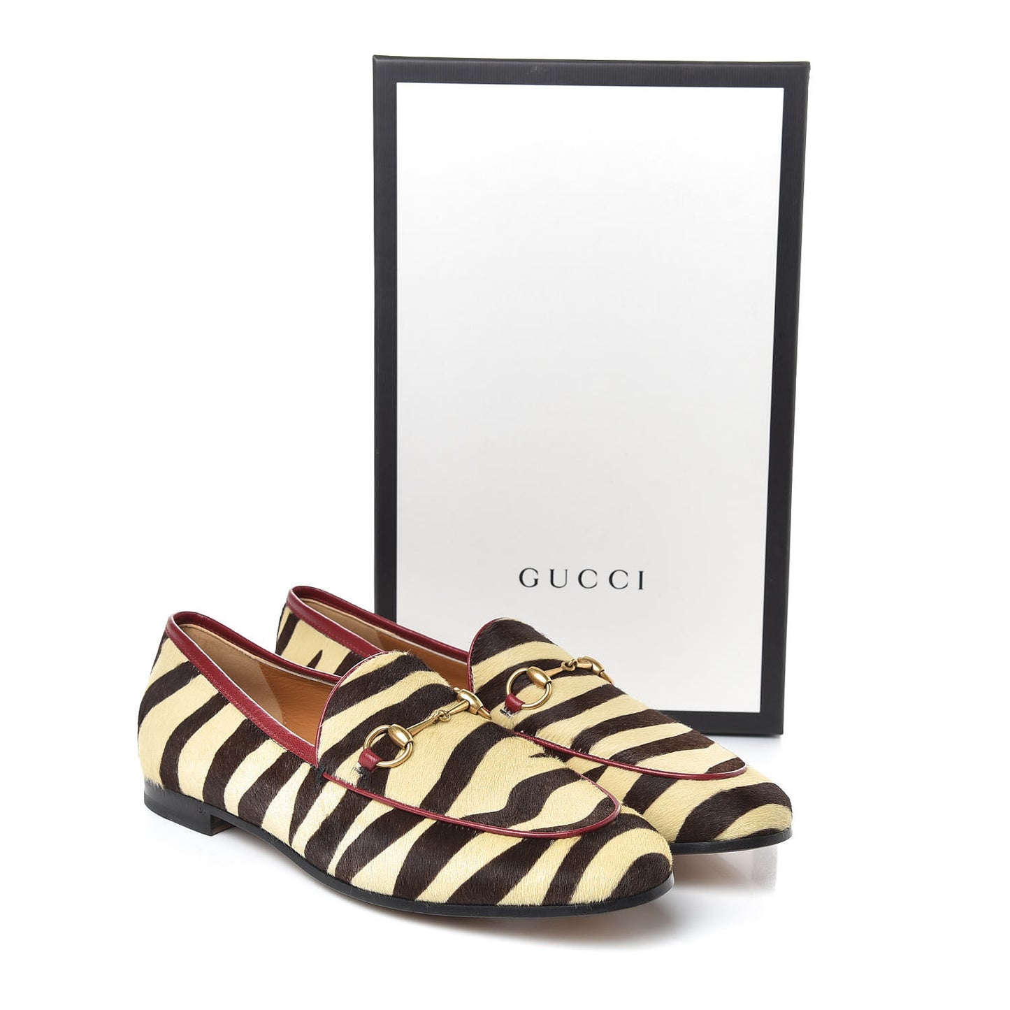 Calf Hair Tiger Print Womens Jordaan Loafers 39.5 Natural Black Romantic Cherry