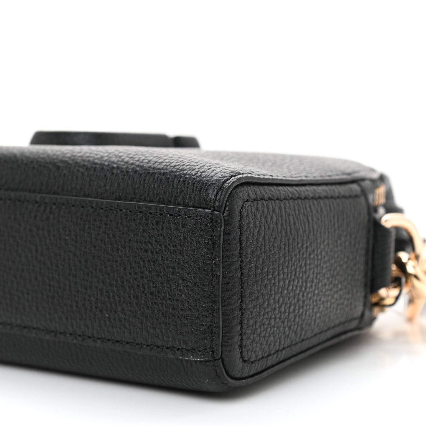 Calfskin Shutter Camera Crossbody Bag Black