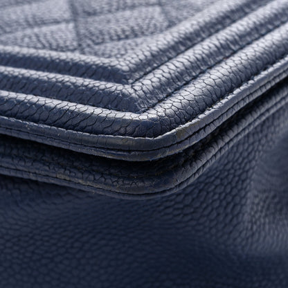 Chanel Caviar Quilted Medium Boy Flap Dark Blue 13 of 13