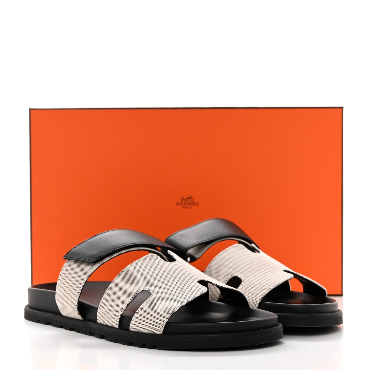 Hermes Toile De Coton Veau Lisse Mens Chypre Sandals 43 Prunoir 9 of 9