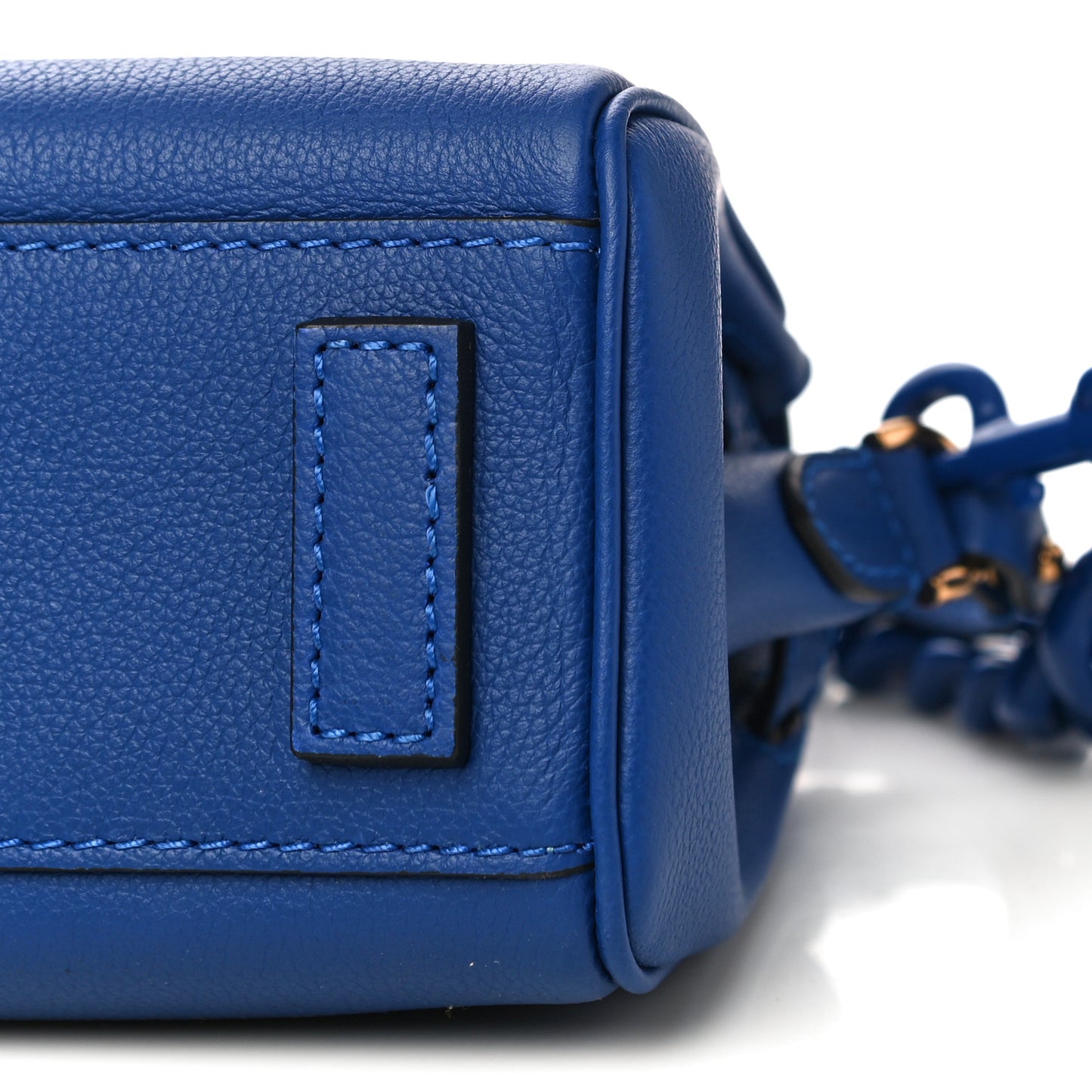 Grained Calfskin Small La Medusa Top Handle Bag Lapis