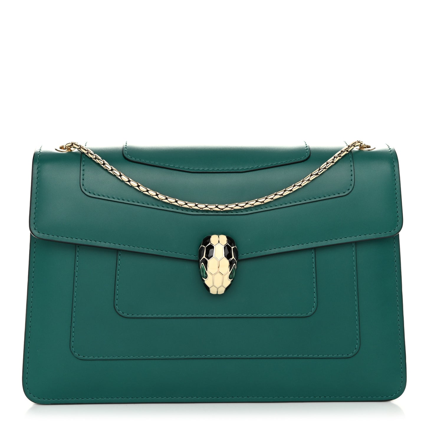 Calfskin Serpenti Forever Shoulder Bag Emerald Green