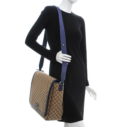 Gucci Monogram Convertible Diaper Bag Blue 2 of 9