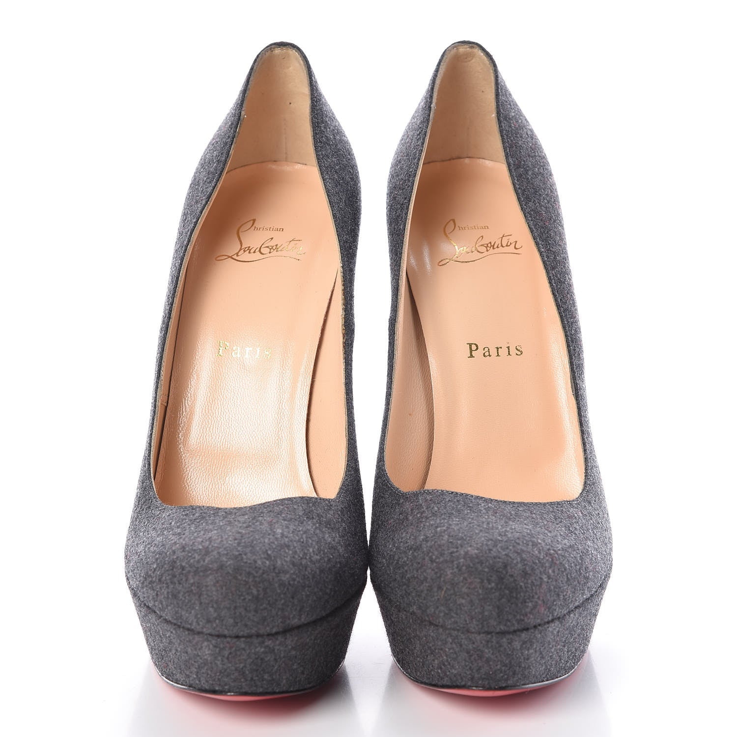 Christian Louboutin Flannel Veau Velours Taclou 120 Pumps 41 Grey 2 of 8
