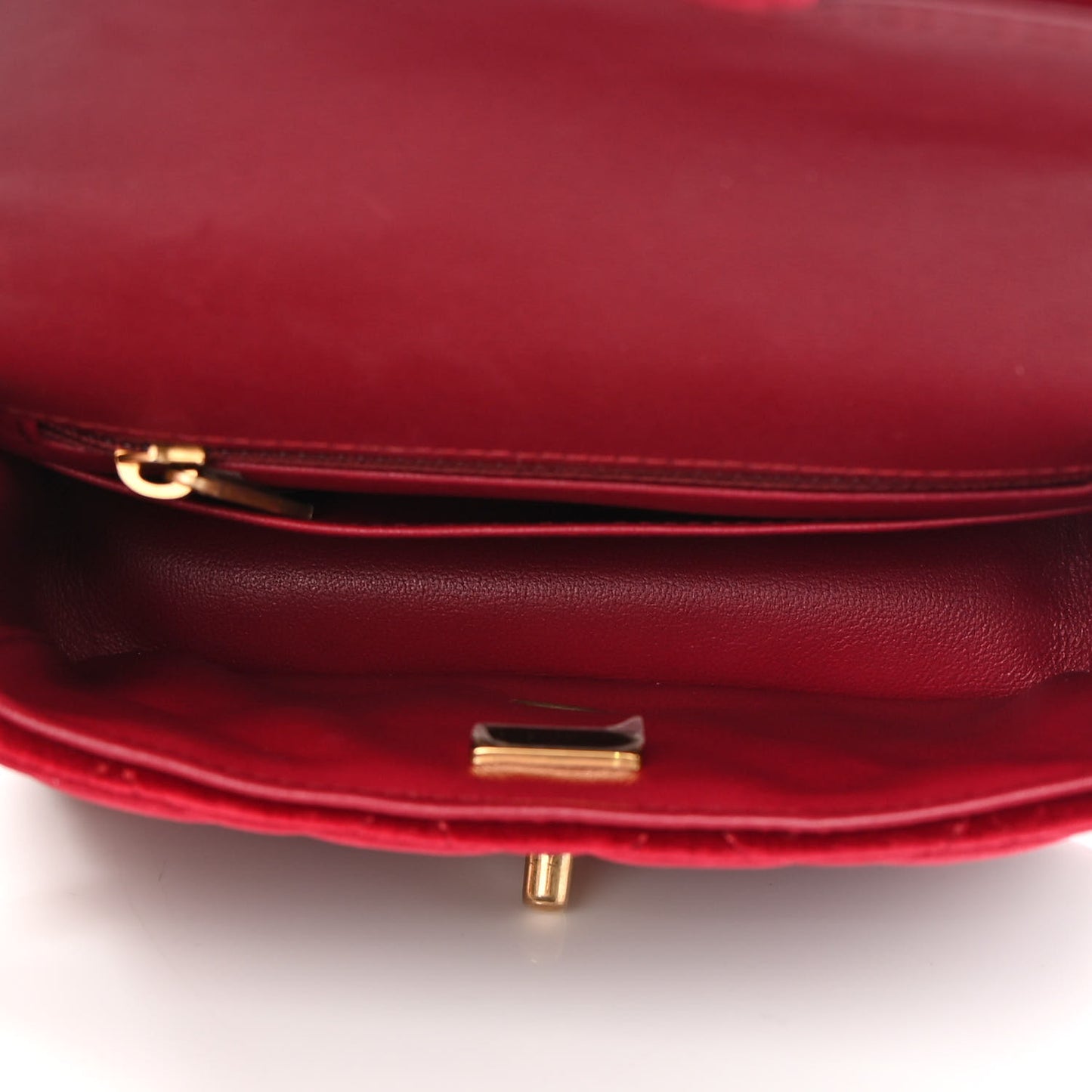 Velvet Enamel Mini Flap Red