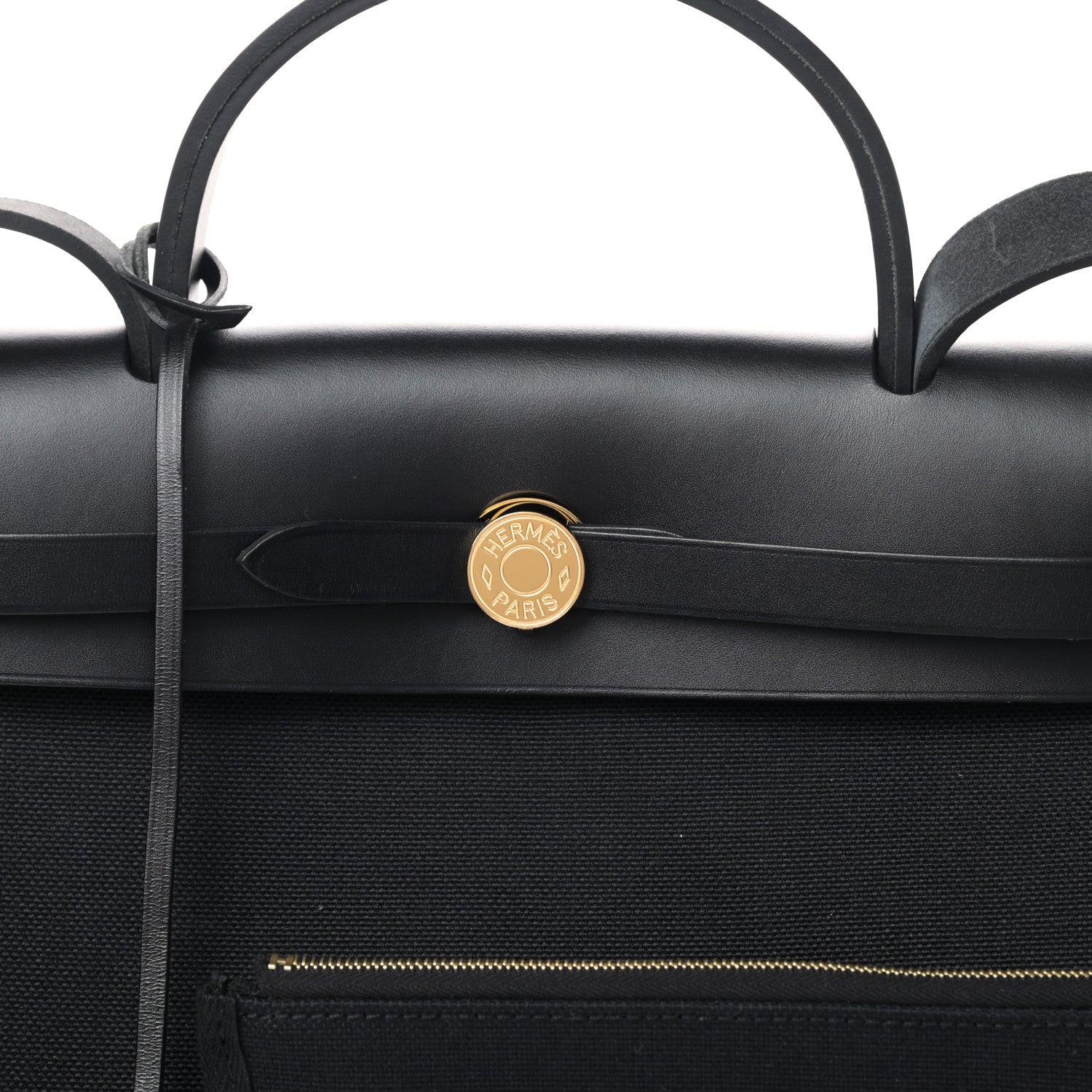 Hermes Military Toile Vache Hunter Herbag Zip Retourne 31 PM Black 7 of 10