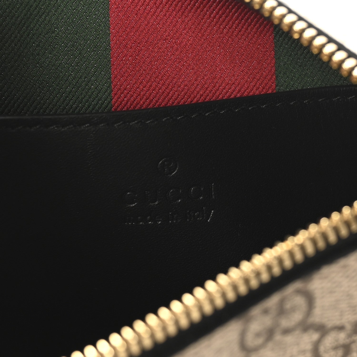Gucci GG Supreme Monogram Textured Calfskin Small Emblem Shoulder Bag Beige Black 7 of 10