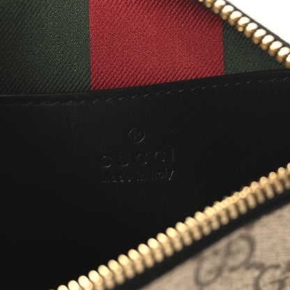 Gucci GG Supreme Monogram Textured Calfskin Small Emblem Shoulder Bag Beige Black 7 of 10