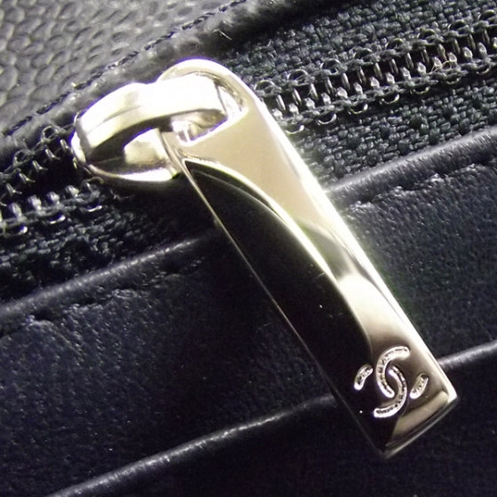 Chanel Caviar JUMBO Classic Flap Dark Navy Blue 10 of 10