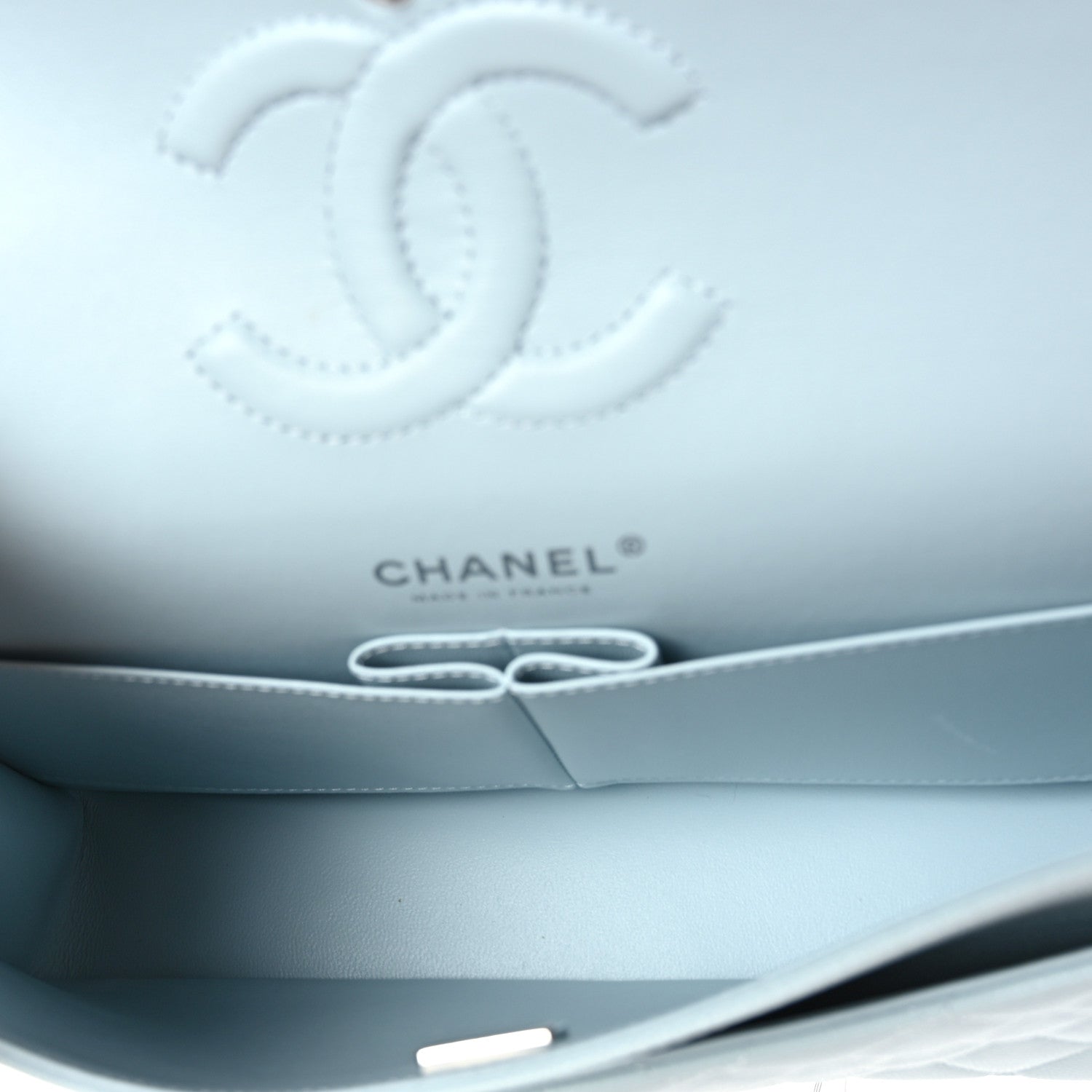 Chanel Caviar Quilted Medium Double Flap Light Blue 5 of 10