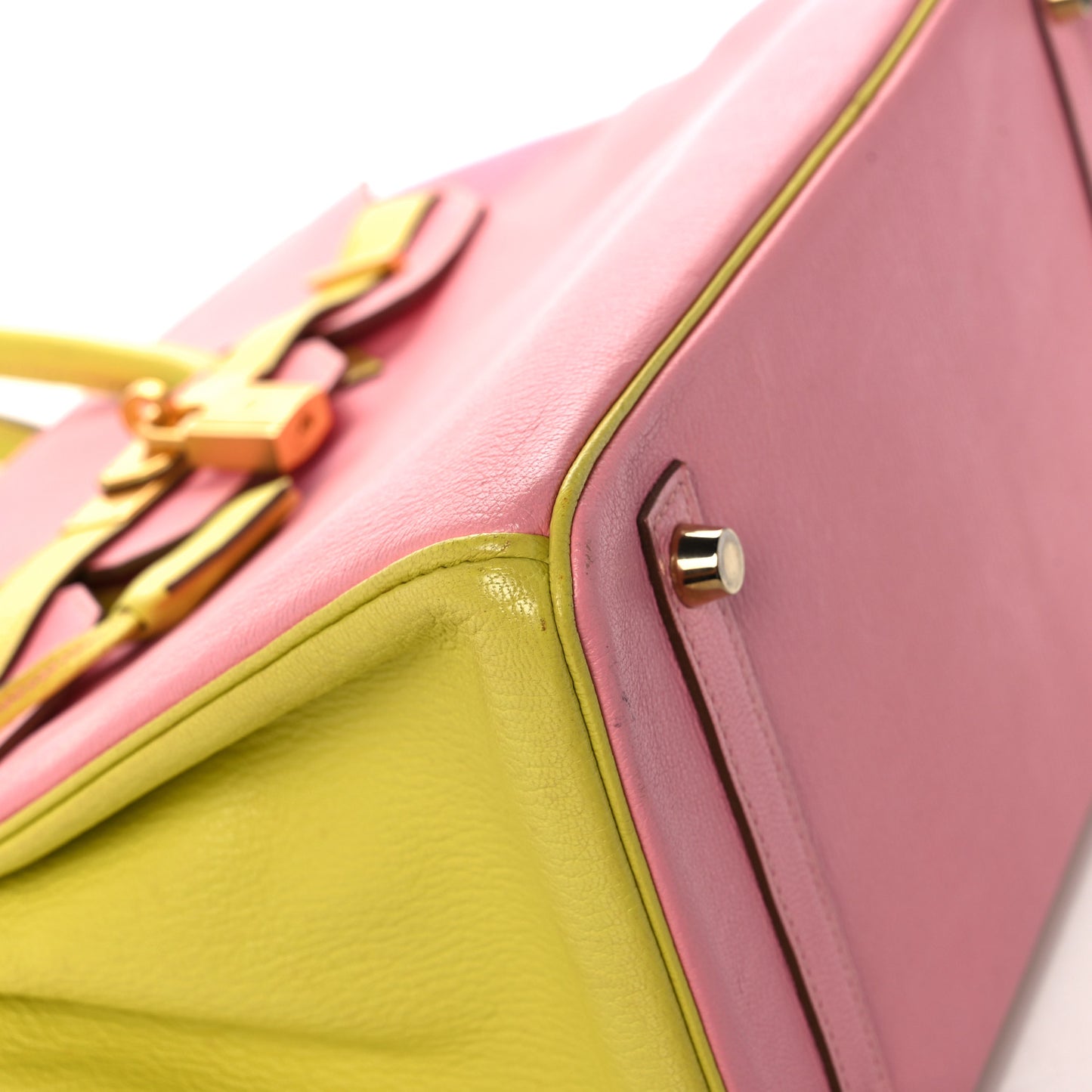 Chevre Mysore Horseshoe Birkin 30 Rose Confetti Soufre
