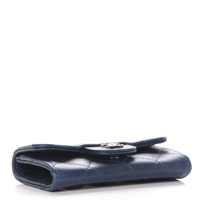 Chanel Caviar Quilted Flap Card Holder Navy Blue 4 of 8
