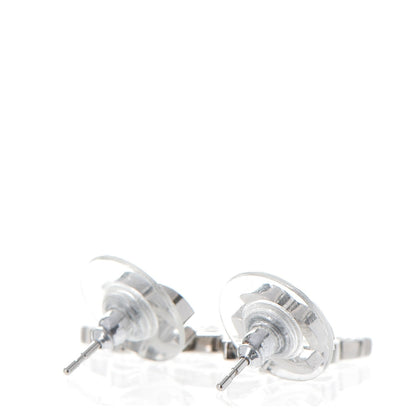 Chanel Crystal Emoji Choupette Cat CC Earrings Silver 4 of 6