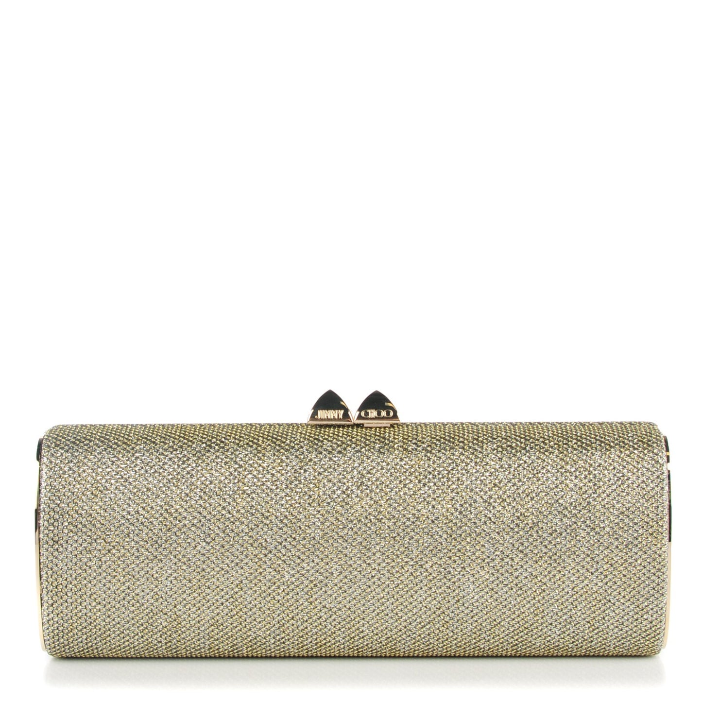 Lame Glitter Charm Clutch Light Bronze