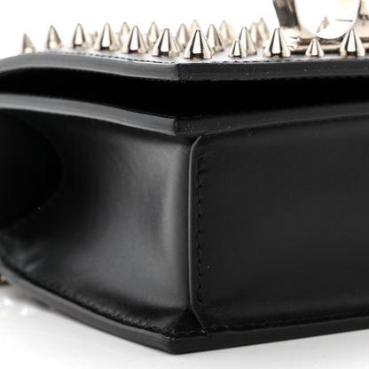 Alexander McQueen Calfskin Studded Knuckle Satchel Black Silver 9 of 12