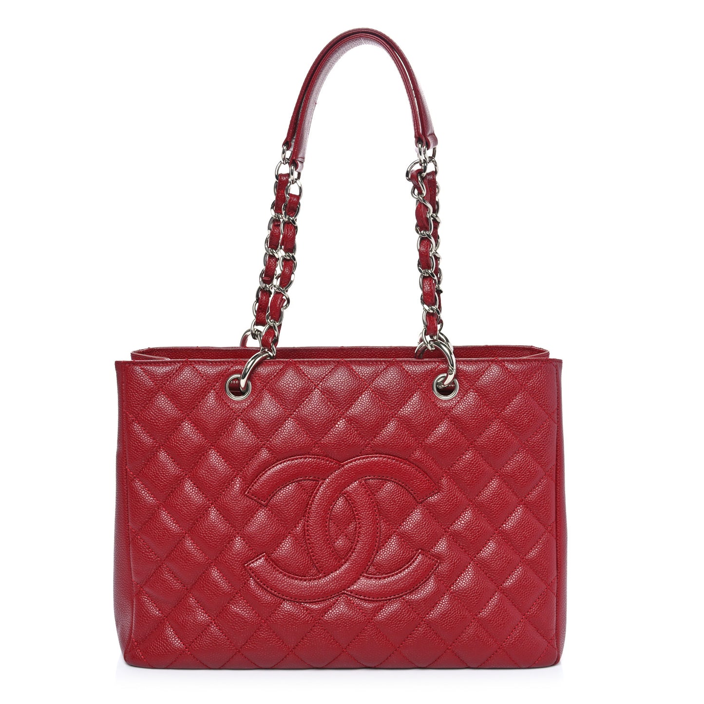 Caviar Quilted Grand Shopping Tote GST Red