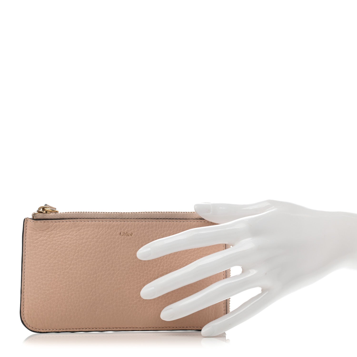 Chloe Grained Calfskin Alphabet Purse Wallet Cement Pink 2 of 7