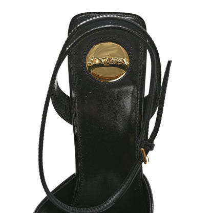 Saint Laurent Patent Calfskin La Scandale 110 Sandals 38.5 Black 7 of 10