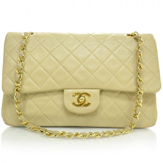 Chanel Lambskin Medium Double Flap Beige GHW 1 of 12