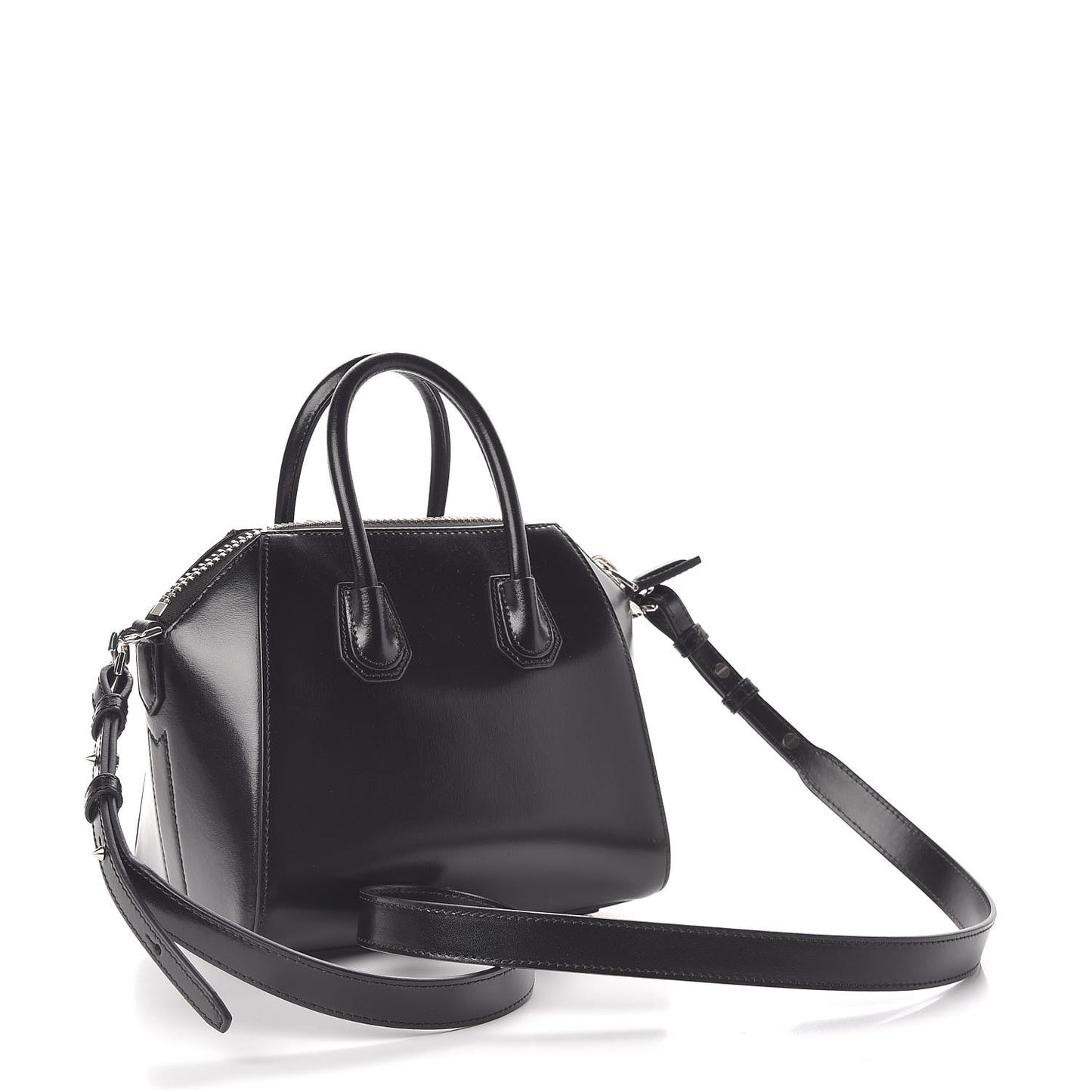 Shiny Lord Calfskin Mini Antigona Black