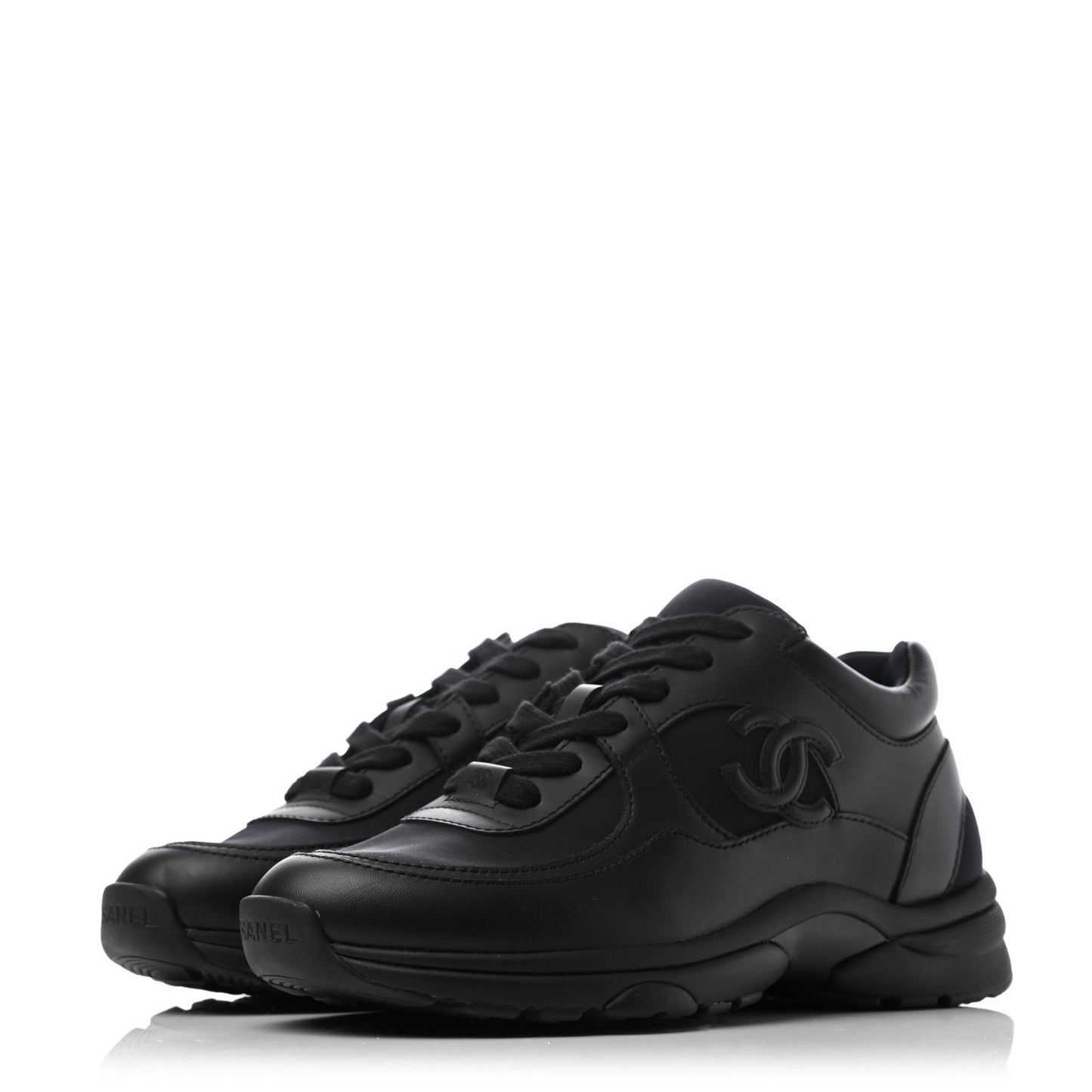 Calfskin Lambskin CC Uniform Sneakers 36 Black