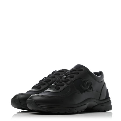 Chanel Calfskin Lambskin CC Uniform Sneakers 36 Black 3 of 6
