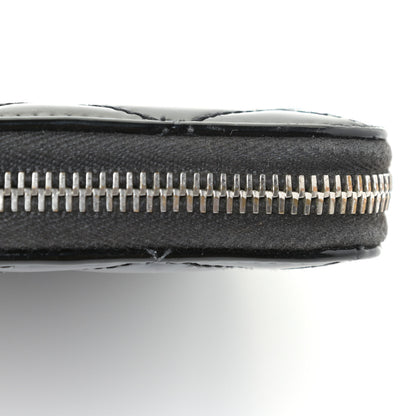 Chanel Patent Quilted Brilliant Zip Around Wallet Black 12 of 12