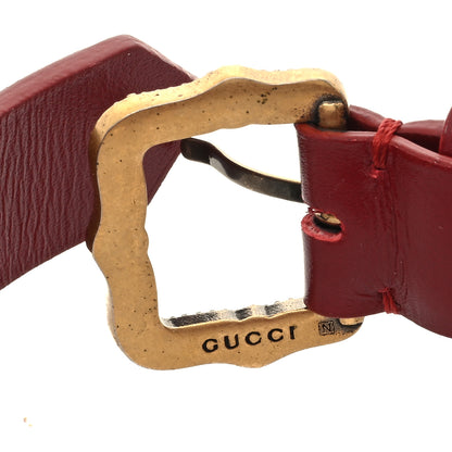 Gucci Calfskin Crystal Feline Heads Bracelet Red 5 of 6
