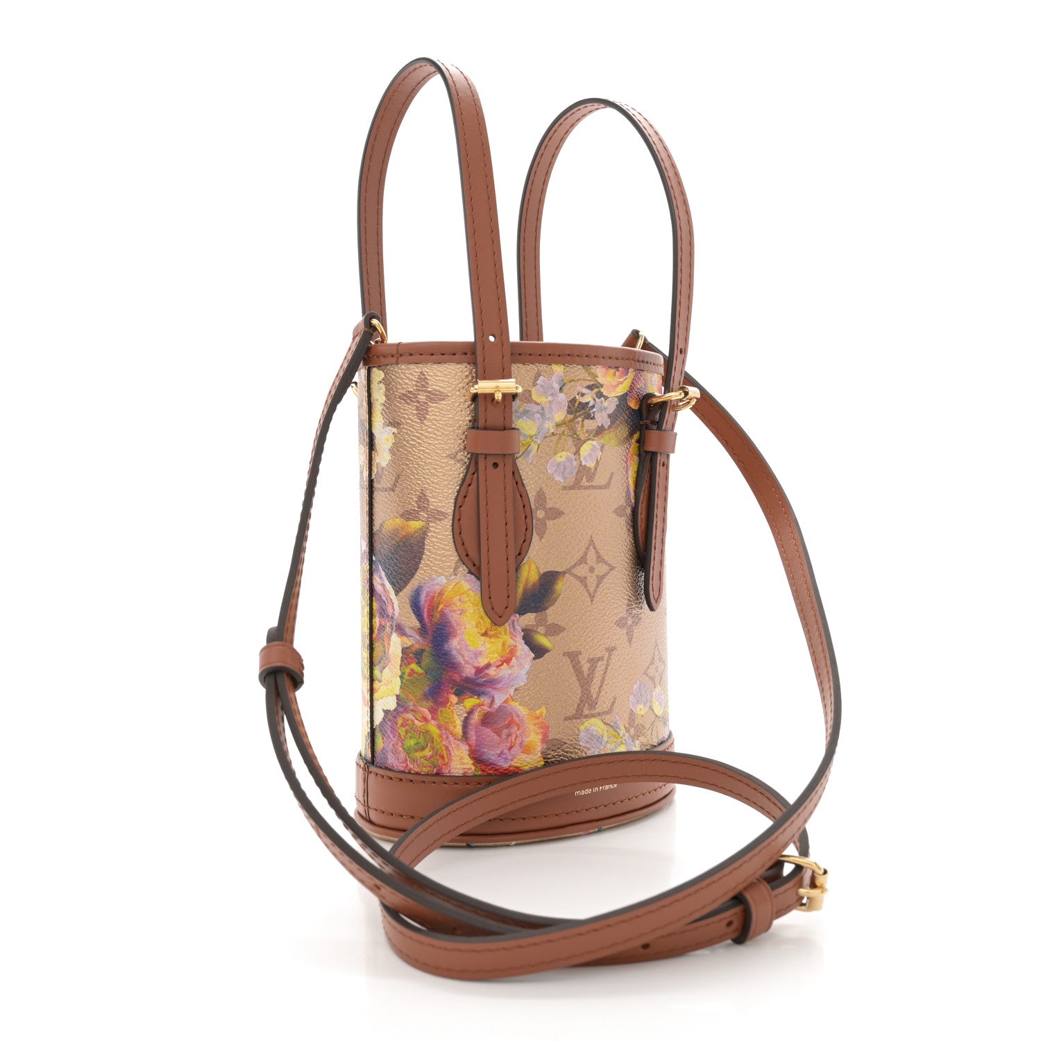 Louis Vuitton Metallic Monogram LV Garden Nano Bucket Bag Gold 4 of 10