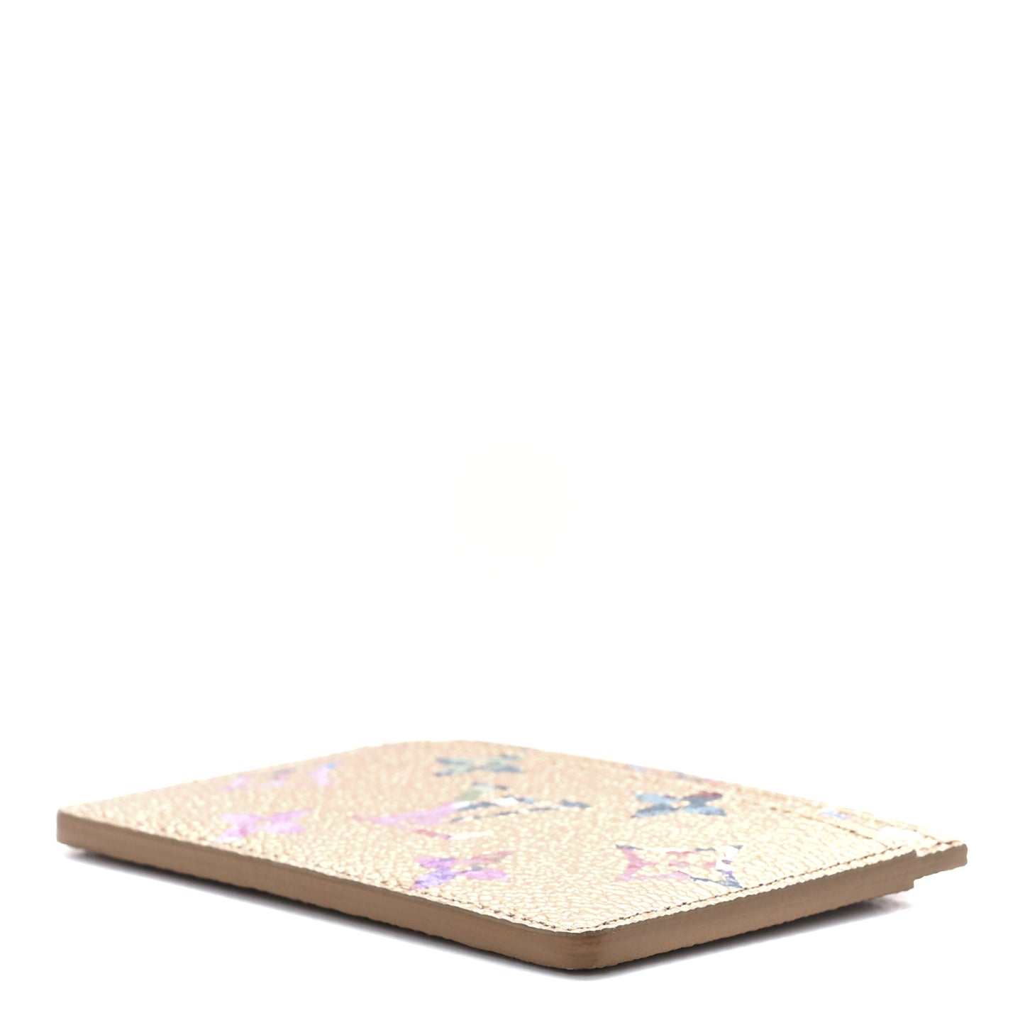 Metallic Monogram LV Garden Card Holder Gold