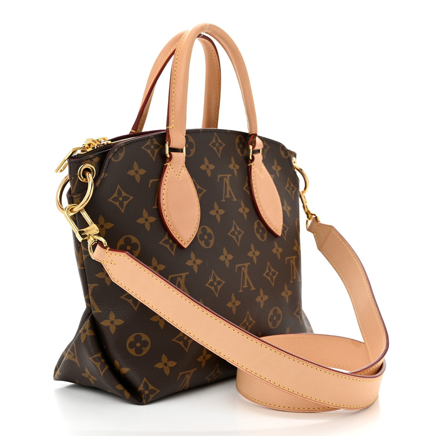 Louis Vuitton Monogram Flower Zipped Tote PM Beige 3 of 10
