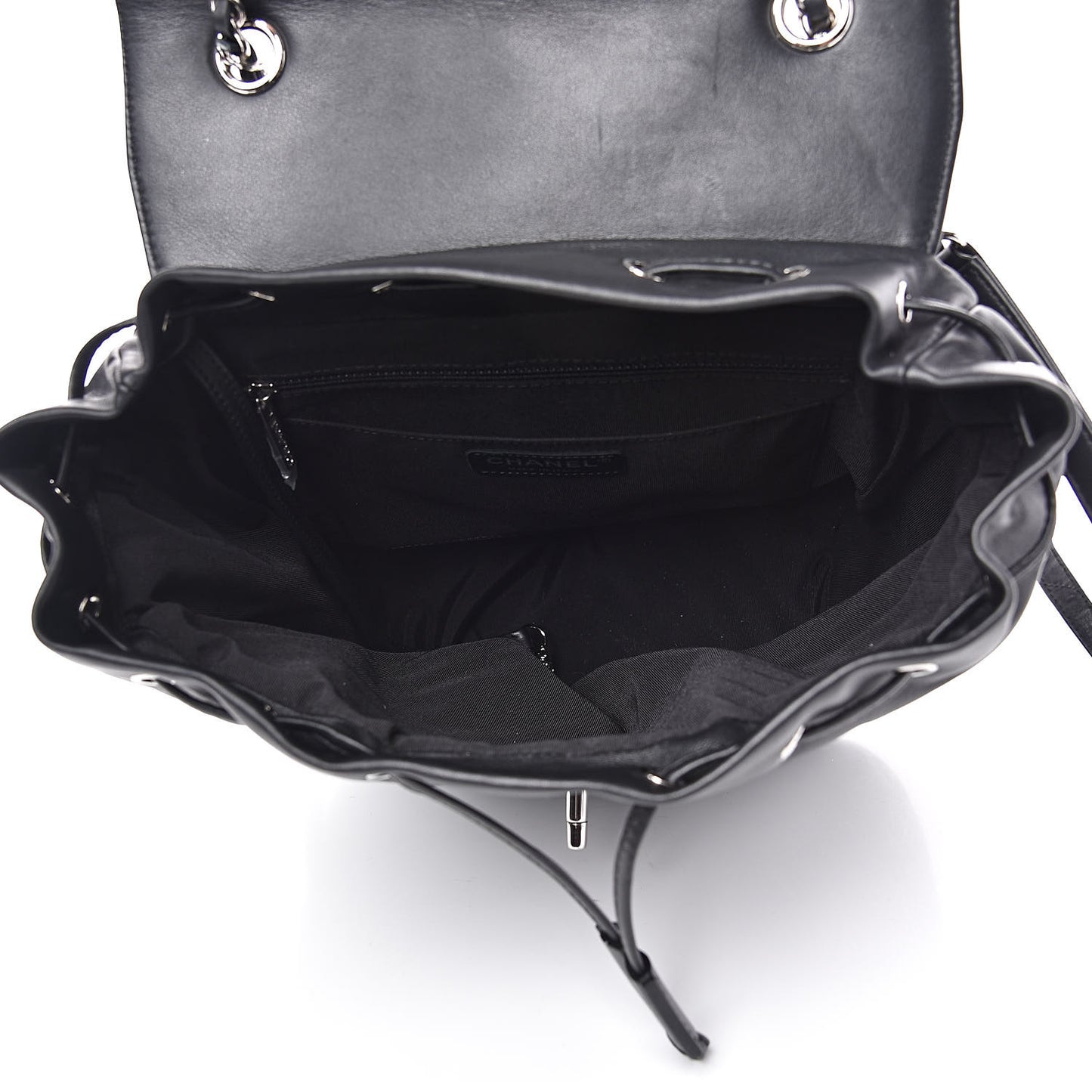 Calfskin Chevron Quilted Large Urban Spirit Backpack Black