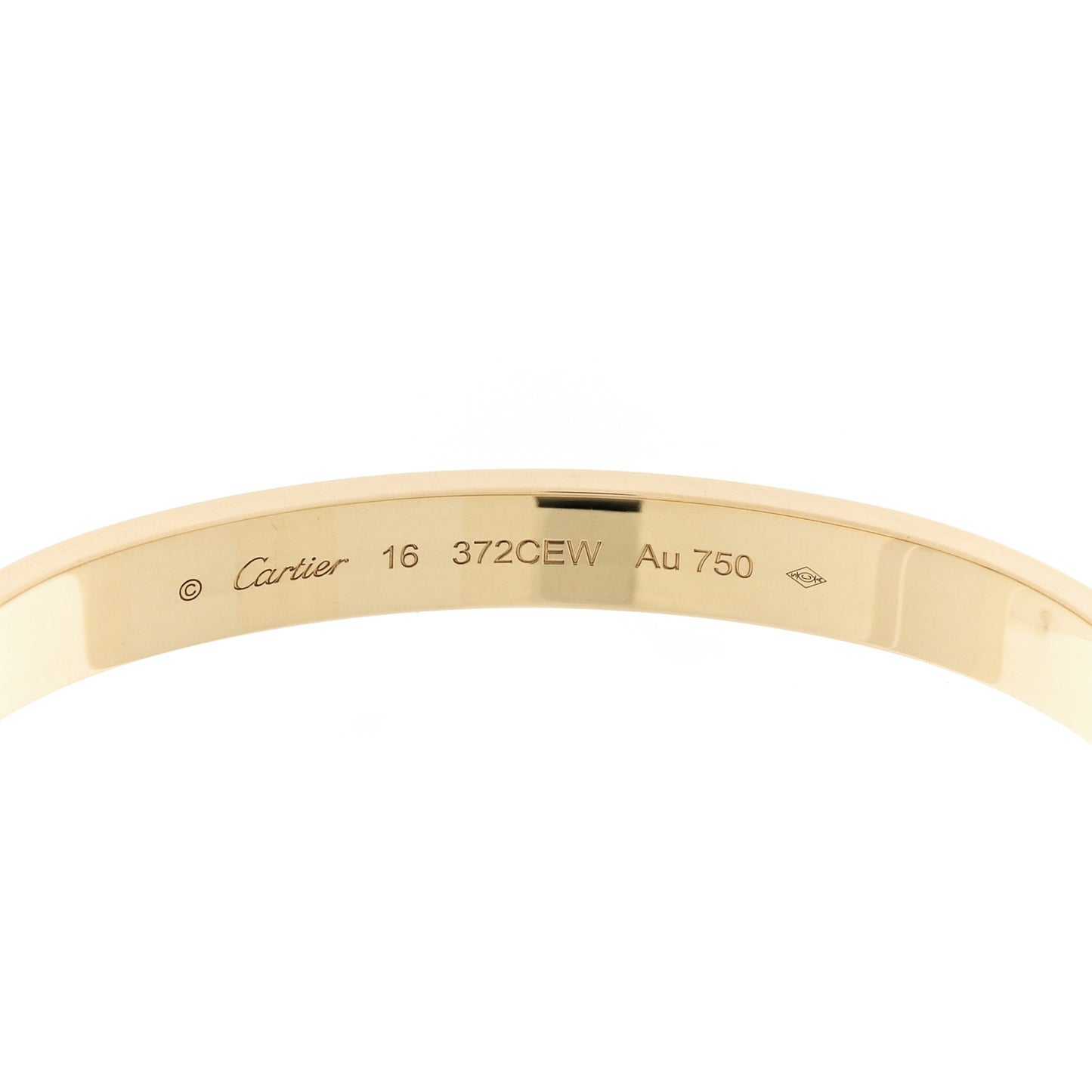 18K Yellow Gold LOVE Single Screw Bracelet 16