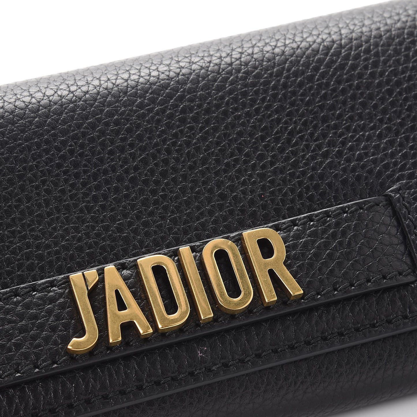 Grained Calfskin J'adior Croisiere Chain Wallet Black