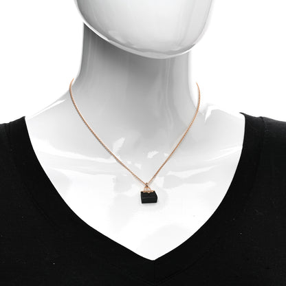 Hermes 18K Rose Gold Black Jade Kelly Amulettes Pendant Necklace 2 of 4