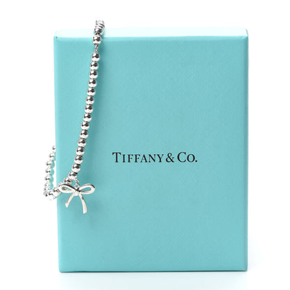 Tiffany Sterling Silver 4mm Bow Bead Bracelet 7 of 7