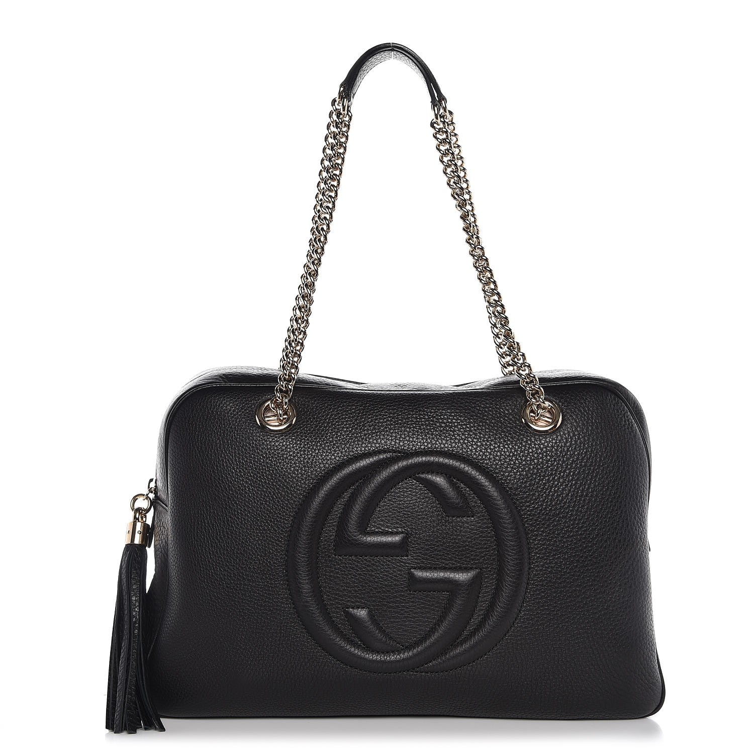 Gucci Pebbled Calfskin Medium Soho Bowler Black 1 of 7