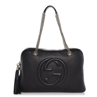 Gucci Pebbled Calfskin Medium Soho Bowler Black 1 of 7