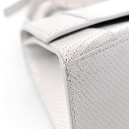 Balenciaga Calfskin Snake Embossed Small Hourglass Top Handle Bag White 8 of 14