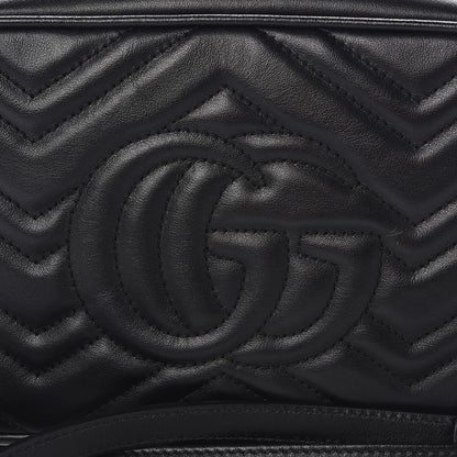 Gucci Calfskin Matelasse Small GG Marmont Chain Shoulder Bag Black 9 of 10