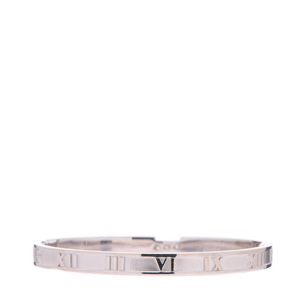 Tiffany 18K White Gold Diamond Atlas Closed Hinged Bangle Bracelet 3 of 7
