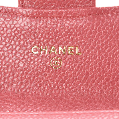 Chanel Metallic Caviar Quilted Flap Card Holder Pink 6 of 9