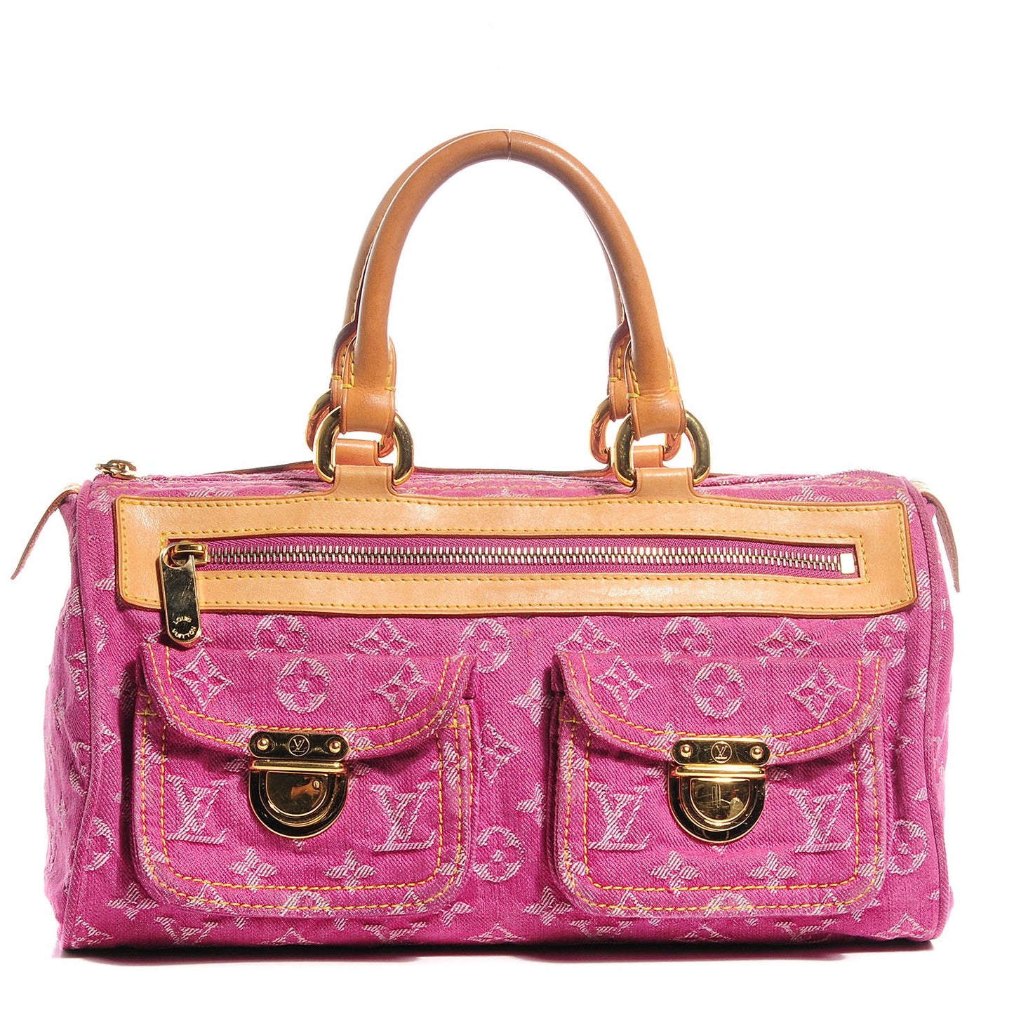 Monogram Denim Neo Speedy Fuchsia